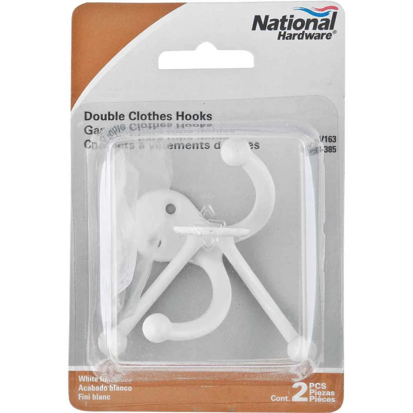 Flash Sale ๐ National White Double Clothes Wardrobe Hook, 2 Per Card ๐ 4 Flash Sale ๐ National White Double Clothes Wardrobe Hook, 2 Per Card ๐ - Image 2