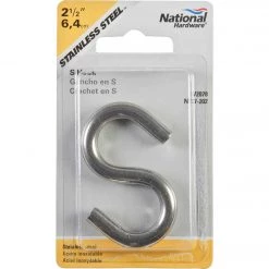 Budget ⭐ National 2-1/2 In. Stainless Steel Heavy Open S Hook 👏 -National Sales Store ItemImage 200326 q5vd8a gft30w 1d60zz