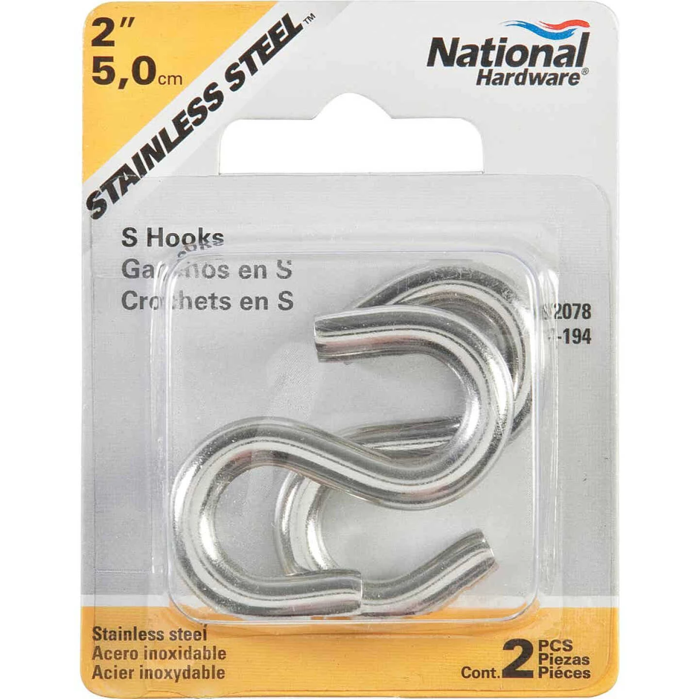 Hot Sale ✨ National 2 In. Stainless Steel Heavy Open S Hook (2 Ct.) ✔️ 4 Hot Sale ✨ National 2 In. Stainless Steel Heavy Open S Hook (2 Ct.) ✔️ - Image 2