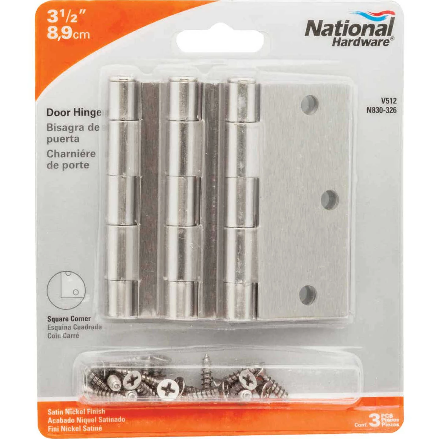 Wholesale 🌟 National 3-1/2 In. Square Satin Nickel Door Hinge (3-Pack) 🌟 4 Wholesale 🌟 National 3-1/2 In. Square Satin Nickel Door Hinge (3-Pack) 🌟 - Image 2