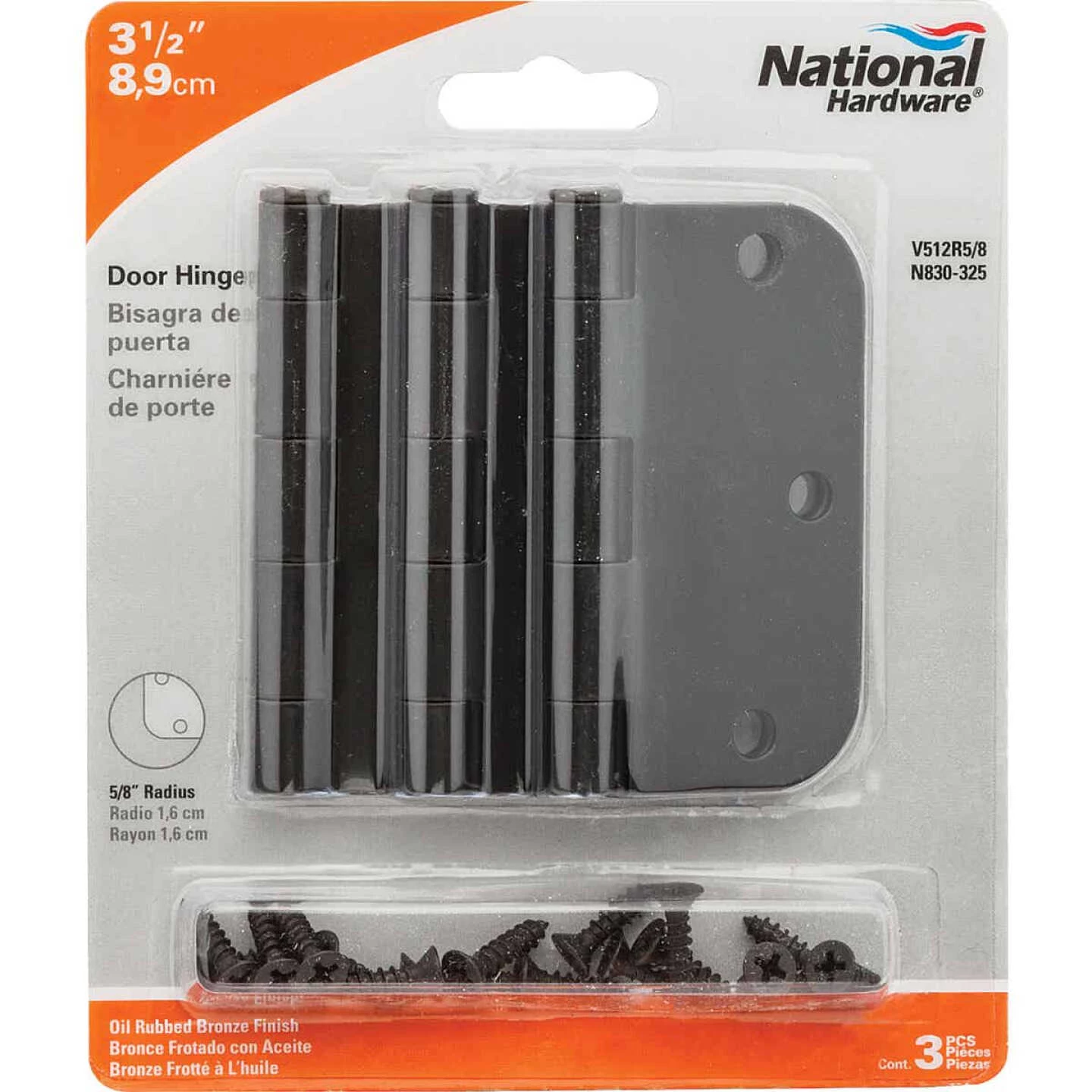 Outlet 🥰 National 3-1/2 In. X 5/8 In. Radius Oil Rubbed Bronze Door Hinge (3-Pack) 🥰 4 Outlet 🥰 National 3-1/2 In. X 5/8 In. Radius Oil Rubbed Bronze Door Hinge (3-Pack) 🥰 - Image 2