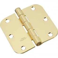 Best Sale 🔔 National 3-1/2 In. X 5/8 In. Radius Polished Brass Door Hinge (3-Pack) 🎁