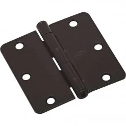 Outlet 🤩 National 3-1/2 In. X 1/4 In. Radius Oil Rubbed Bronze Door Hinge (3-Pack) 🧨