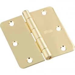 New 🧨 National 3-1/2 In. X 1/4 In. Radius Polished Brass Door Hinge (3-Pack) 👏