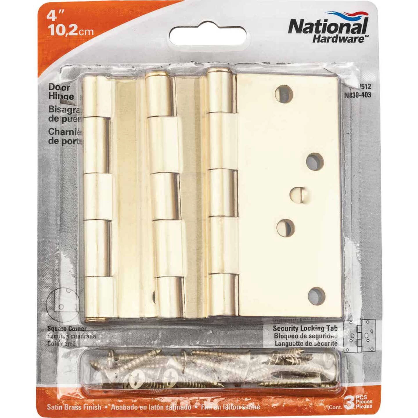 Cheapest 💯 National 4 In. Satin Brass Square Door Hinge, (3-Pack) 🥰 4 Cheapest 💯 National 4 In. Satin Brass Square Door Hinge, (3-Pack) 🥰 - Image 2