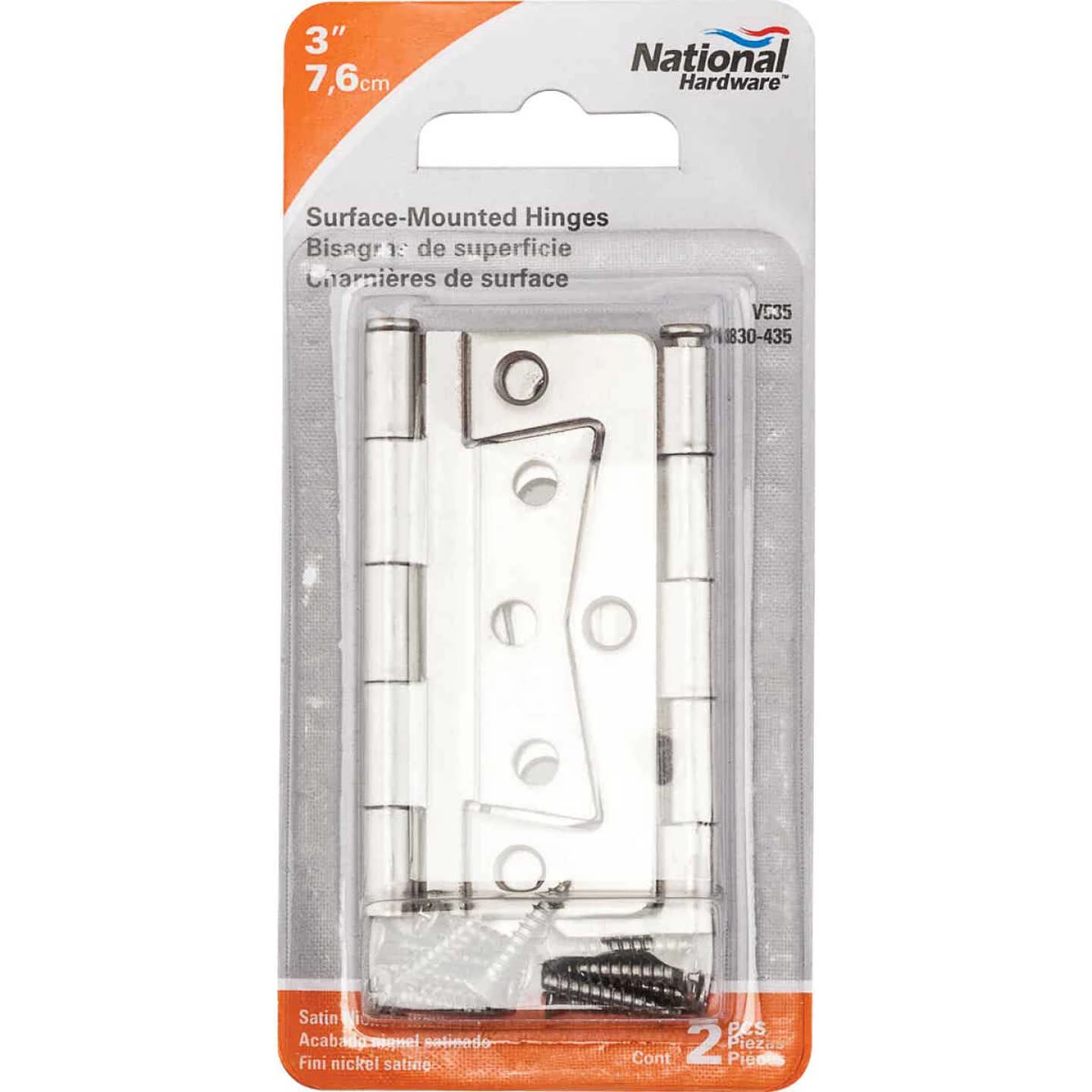 New 👏 National 3 In. Satin Nickel Surface Mount Bi-Fold Door Hinge 🛒 4 New 👏 National 3 In. Satin Nickel Surface Mount Bi-Fold Door Hinge 🛒 - Image 2