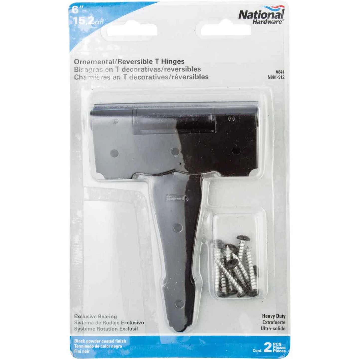 Wholesale 🛒 National 6 In. Black Ornamental Reversible T-Hinge ⌛ 4 Wholesale 🛒 National 6 In. Black Ornamental Reversible T-Hinge ⌛ - Image 2