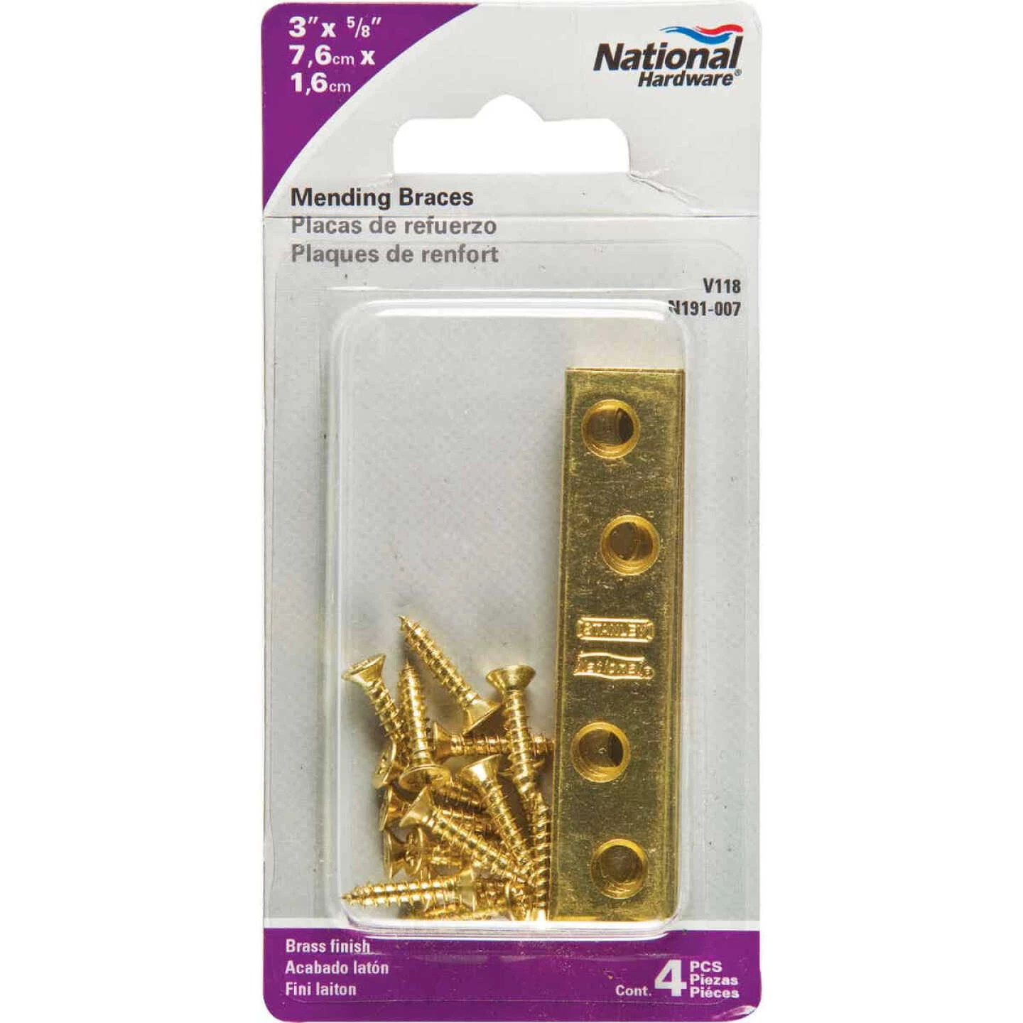 Top 10 ๐คฉ National Catalog 118 3 In. X 5/8 In. Brass Steel Mending Brace (4-Count) ๐งจ 4 Top 10 ๐คฉ National Catalog 118 3 In. X 5/8 In. Brass Steel Mending Brace (4-Count) ๐งจ - Image 2