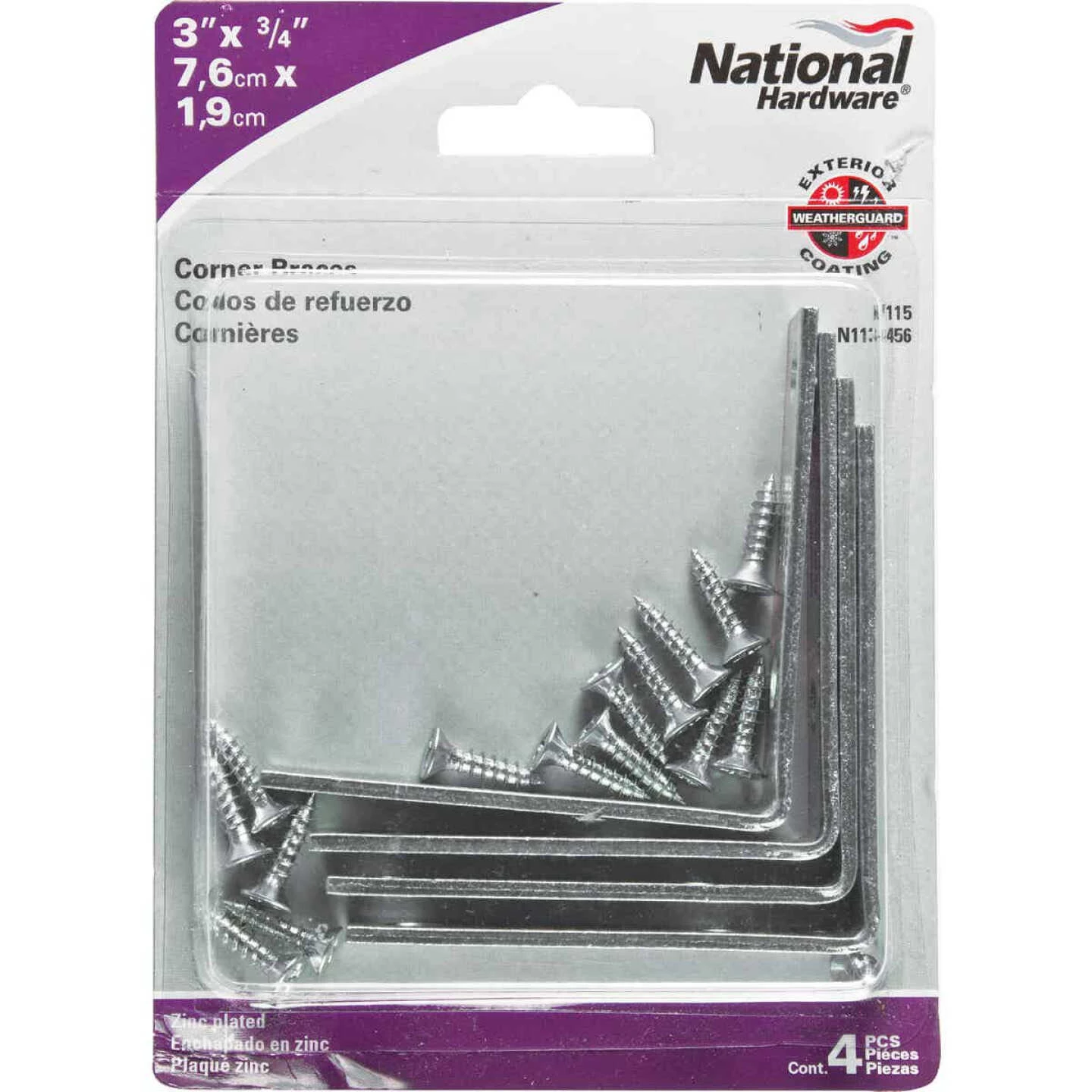 Coupon 😍 National Catalog V115 3 In. X 3/4 In. Zinc Steel Corner Brace (4-Count) 😀 4 Coupon 😍 National Catalog V115 3 In. X 3/4 In. Zinc Steel Corner Brace (4-Count) 😀 - Image 2