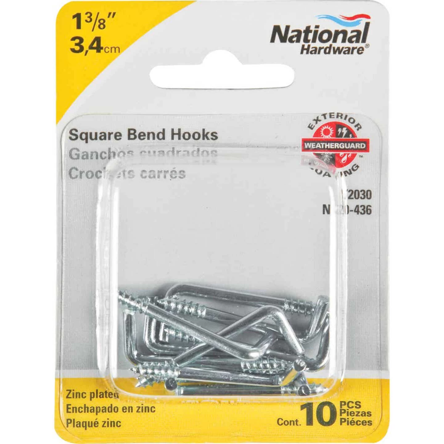 Outlet 😍 National 2030 Series #112 Square Bend Screw Hook Shoulder Hook (10 Count) 💯 4 Outlet 😍 National 2030 Series #112 Square Bend Screw Hook Shoulder Hook (10 Count) 💯 - Image 2