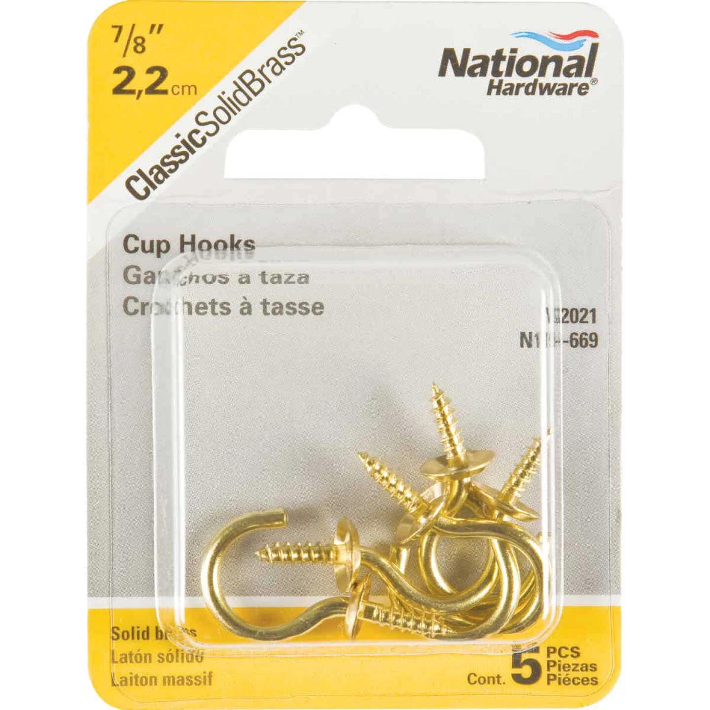 Deals 😀 National V2021 7/8 In. Solid Brass Series Cup Hook (5 Count) ⌛ 4 Deals 😀 National V2021 7/8 In. Solid Brass Series Cup Hook (5 Count) ⌛ - Image 2