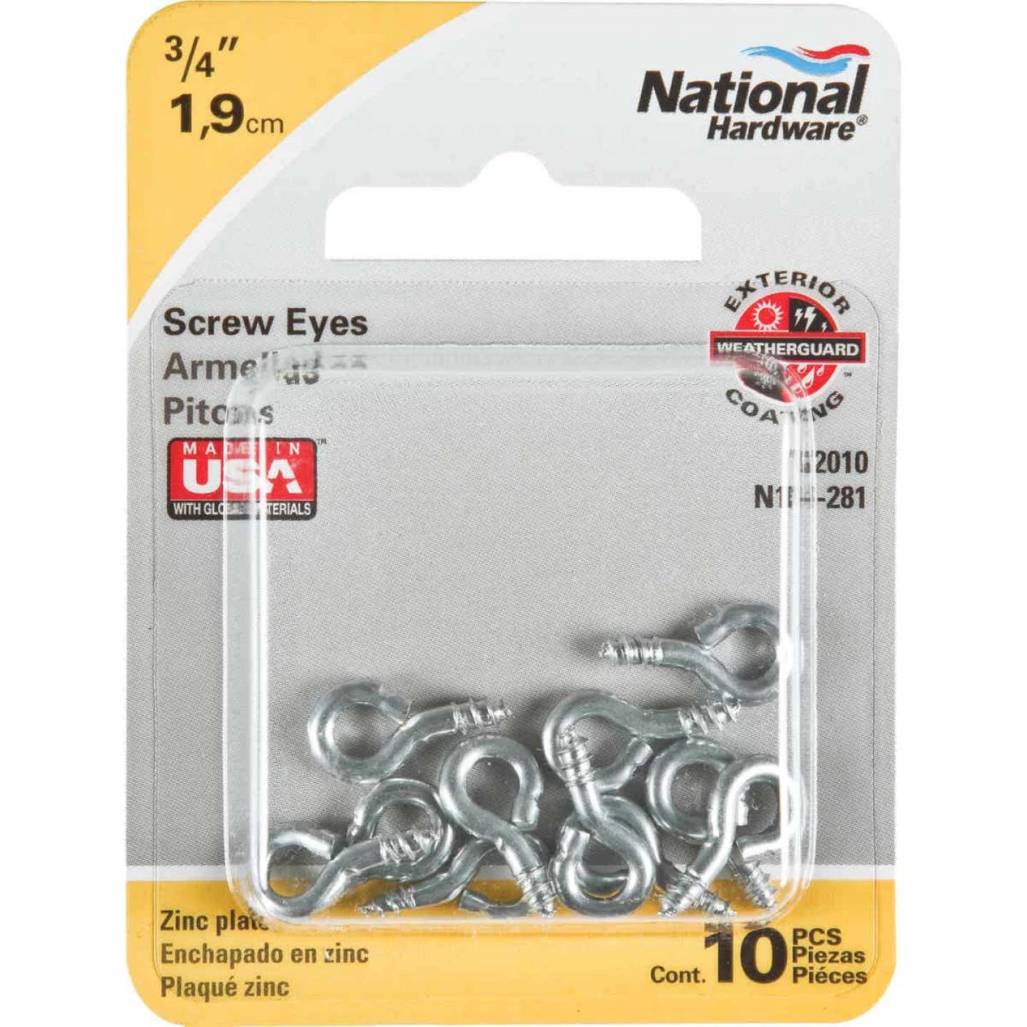 Discount ๐ National #212-1/2 Zinc Small Screw Eye (10 Ct.) ๐ 4 Discount ๐ National #212-1/2 Zinc Small Screw Eye (10 Ct.) ๐ - Image 2