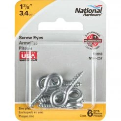 Deals 😉 National #208 Zinc Small Screw Eye (6 Ct.) ❤️ -National Sales Store ItemImage 219025 q5vgqg eshy20 4oxedj