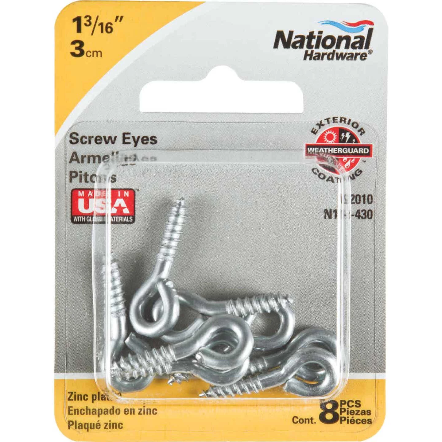 Discount 😀 National #210 Zinc Small Screw Eye (8 Ct.) 👏 4 Discount 😀 National #210 Zinc Small Screw Eye (8 Ct.) 👏 - Image 2