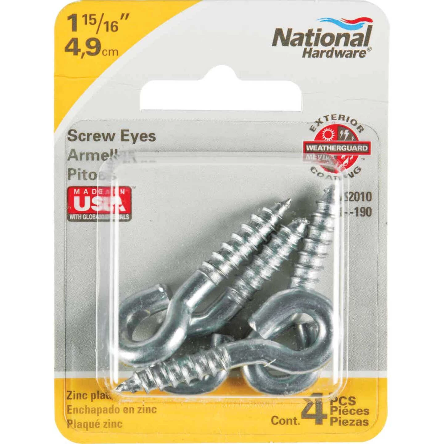 Hot Sale 💯 National #204 Zinc Small Screw Eye (4 Ct.) 😉 4 Hot Sale 💯 National #204 Zinc Small Screw Eye (4 Ct.) 😉 - Image 2