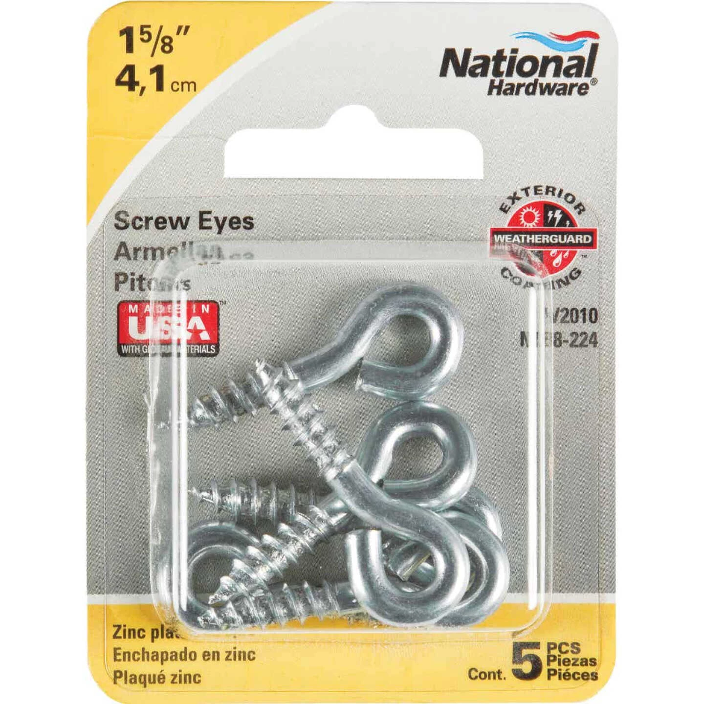 New ⭐ National #206 Zinc Small Screw Eye (5 Ct.) 👏 4 New ⭐ National #206 Zinc Small Screw Eye (5 Ct.) 👏 - Image 2