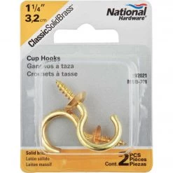 Cheap 🔥 National V2021 1-1/4 In. Solid Brass Series Cup Hook (2 Count) 🔥
