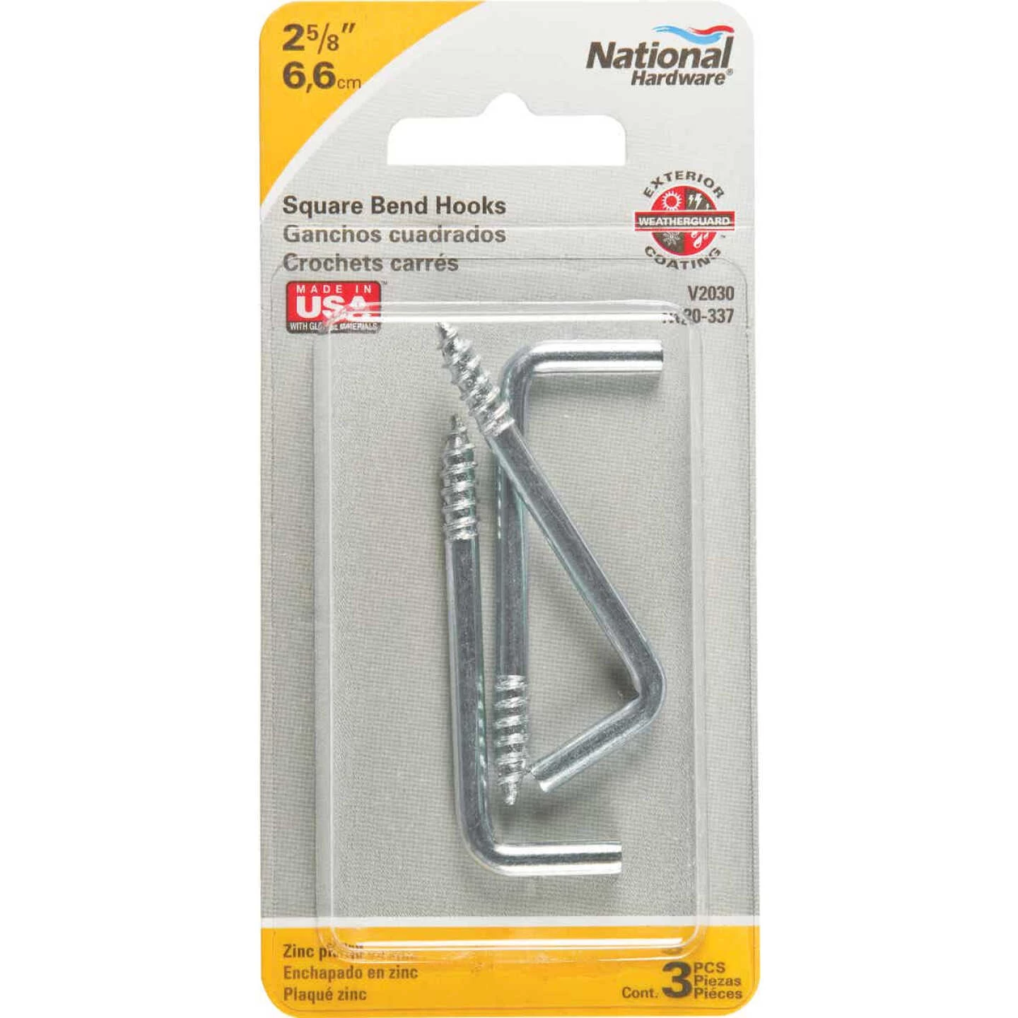 Hot Sale 😉 National 2030 Series #106 Square Bend Screw Hook Shoulder Hook (3 Count) 😍 4 Hot Sale 😉 National 2030 Series #106 Square Bend Screw Hook Shoulder Hook (3 Count) 😍 - Image 2
