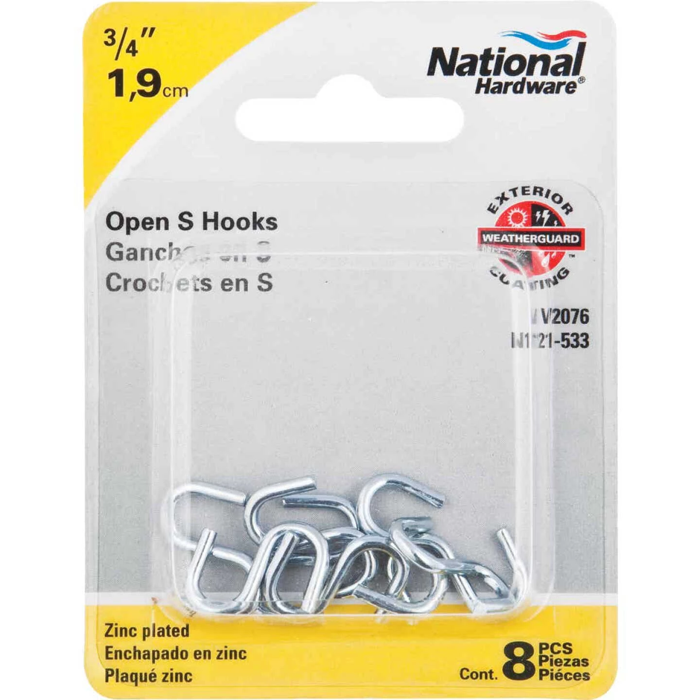 Hot Sale 🎁 National 3/4 In. Zinc Heavy Open S Hook (8 Ct.) ✔️ 4 Hot Sale 🎁 National 3/4 In. Zinc Heavy Open S Hook (8 Ct.) ✔️ - Image 2