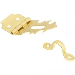 New 😀 National 3/4 In. X 2-3/4 In. Solid Brass Decorative Hasp With Hook 🤩