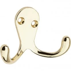 Cheap 🥰 National Brass Double Clothes Wardrobe Hook, 2 Per Card 👍