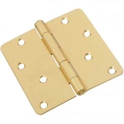 Coupon 😀 National 4 In. X 1/4 In. Radius Satin Brass Door Hinge 🎁