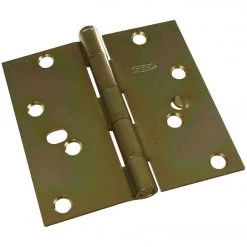Outlet ✔️ National 4 In. Square Satin Brass Security Door Hinge 👏