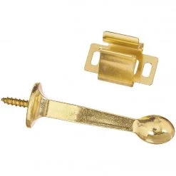Promo ❤️ National 3 In. Brass Rigid Door Stop With Holder 🔔