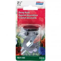 Cheap ✔️ National 2-1/4 In. Black Die Cast Swag Hook 🥰